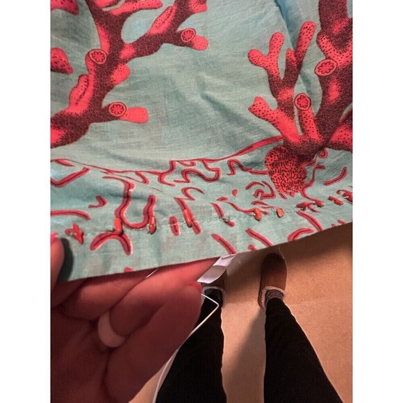 Soft Surroundings Seychelles Ocean Fish Print Pleated Beaded Tunic Top Size PL - Picture 7 of 9